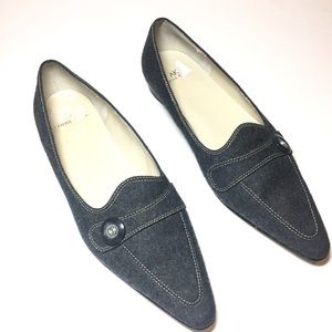 Anne Klein Gray Flannel Flat Loafer Shoes